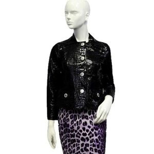 Alligator Pattern Patent Leather Jacket Size PP